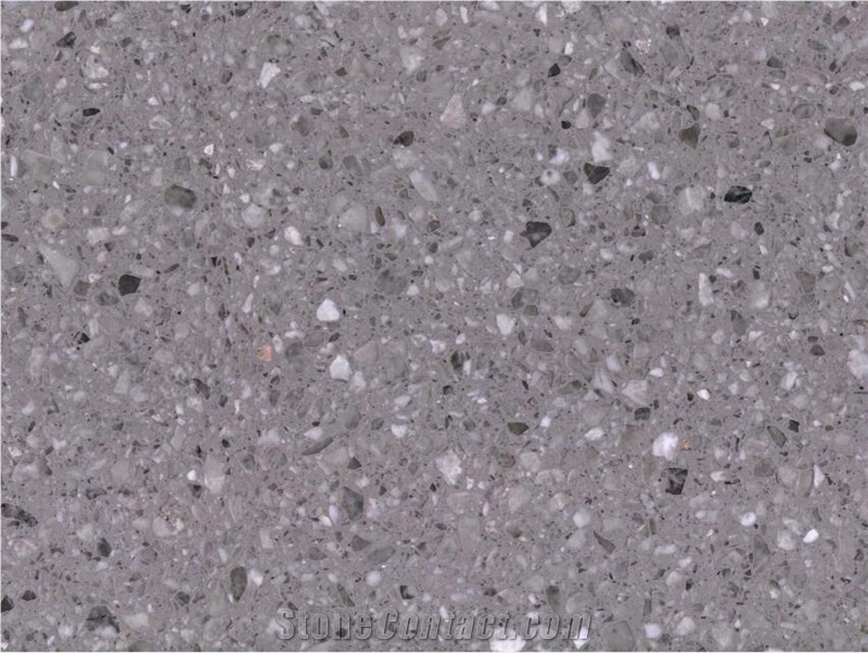 Solid Surface Crystal Grey Coral Stone Look Terrazzo Tile