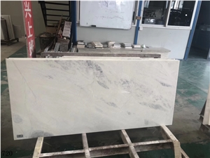Blue Sky White Marble Slabs Black Waves Stone