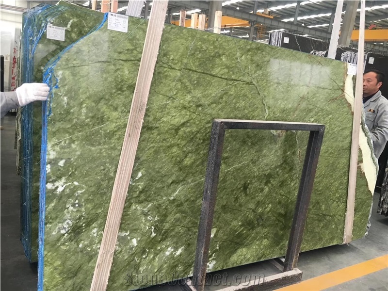 Dandong Green Marble Verde Pavone Slabs&Tiles