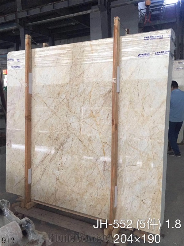 Goose Feather Gold Marble Yellow Slabs