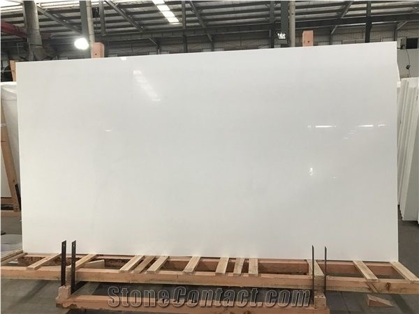 Pure White Nano Glass Stone Crystallized Slab Tile