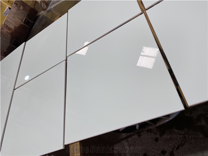 Pure White Nano Glass Stone Crystallized Slab Tile