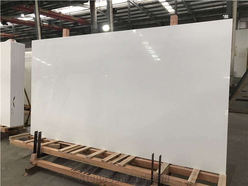 Pure White Nano Glass Stone Crystallized Slab Tile