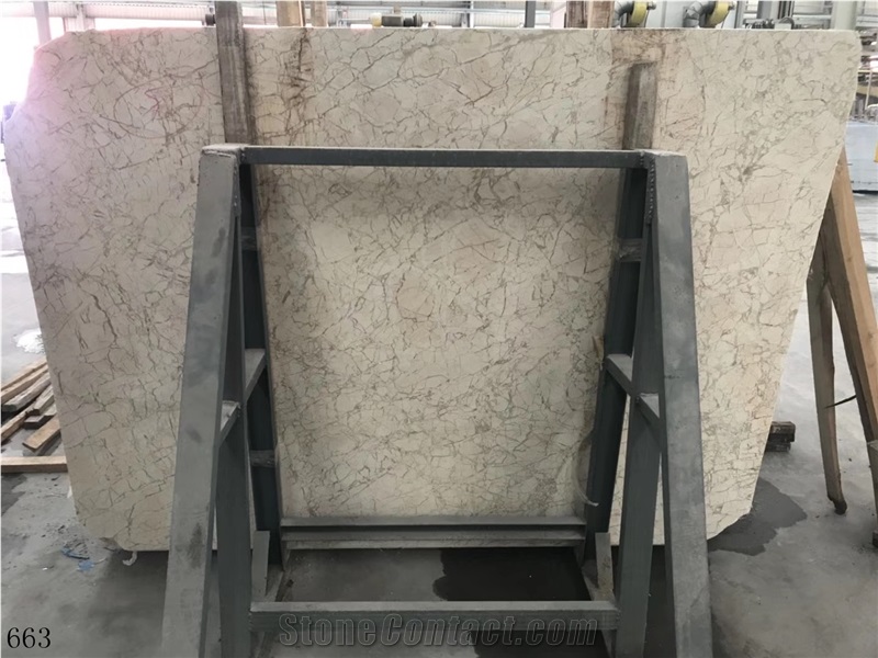 Sun Ice Flower Marble Slabs Cream Floor Tiles