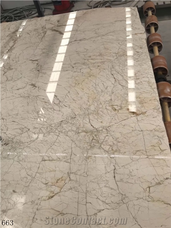 Sun Ice Flower Marble Slabs Cream Floor Tiles