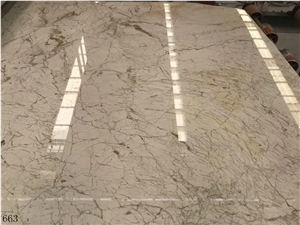Sun Ice Flower Marble Slabs Cream Floor Tiles
