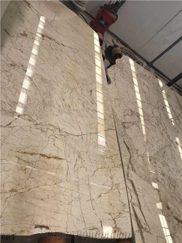 Sun Ice Flower Marble Slabs Cream Floor Tiles