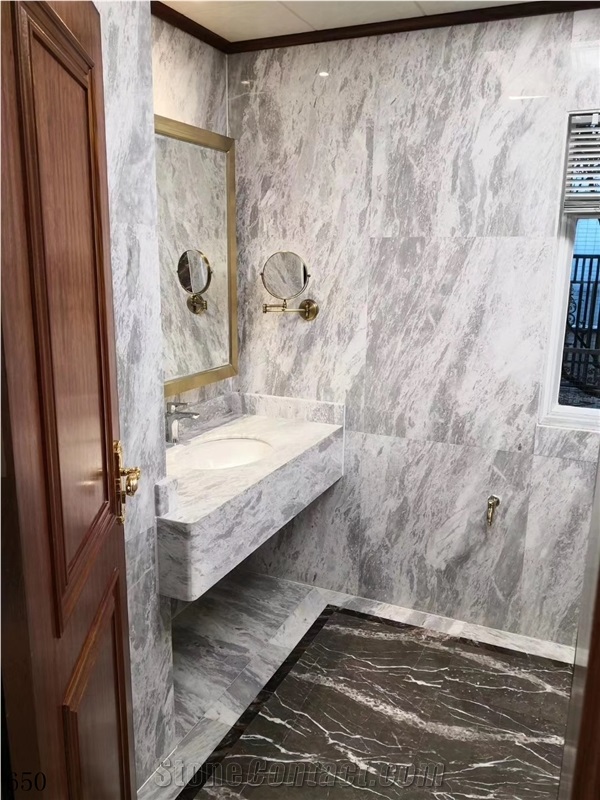 Volakas Venus Marble Dramas White Slabs & Tiles