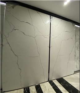 White Nano Glass Crystallized Stone Slab Tile