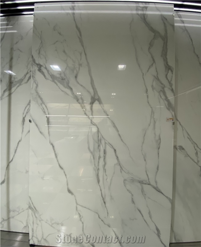 White Nano Glass Crystallized Stone Slab Tile
