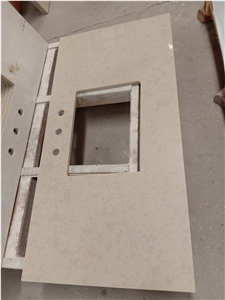Beige Quartz for Countertop Kitchen Top