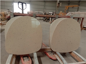 Beige Quartz Irregular Table Top Artificial Stone