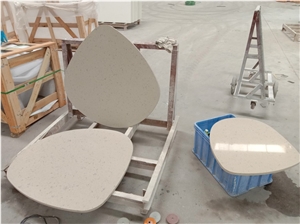 Beige Quartz Irregular Table Top Artificial Stone
