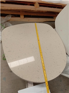 Beige Quartz Irregular Table Top Artificial Stone