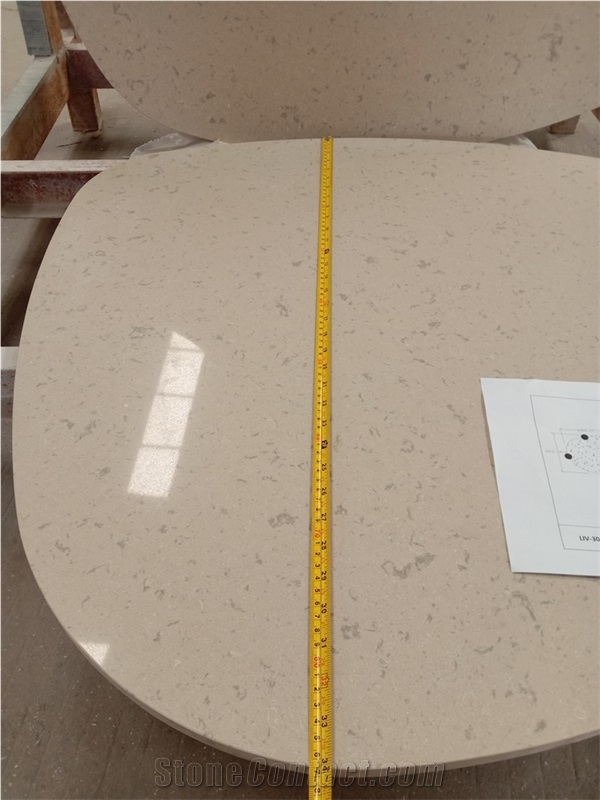 Beige Quartz Irregular Table Top Artificial Stone