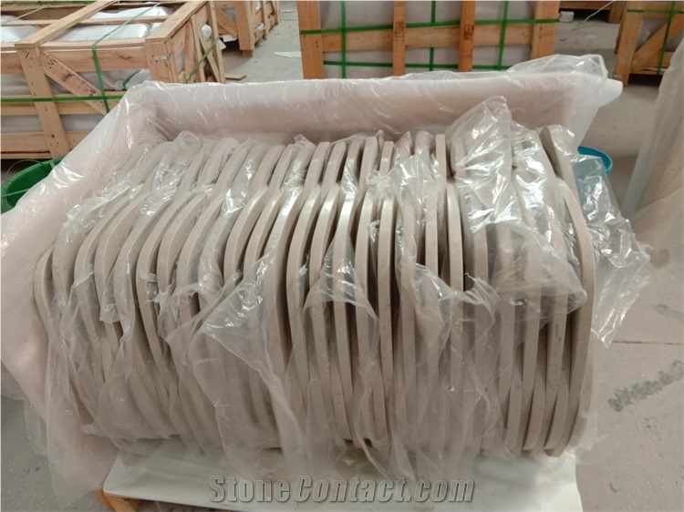 Beige Quartz Irregular Table Top Artificial Stone