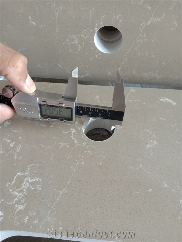 Brown Calcatta Quartz Prefab Countertops