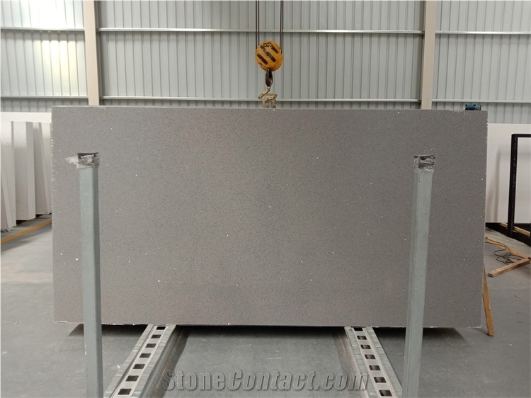 Caesarstone Sparkle Grey Quartz Slab Cheap Stone