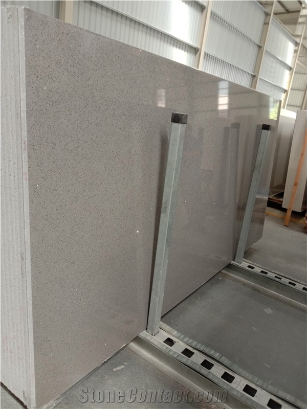 Caesarstone Sparkle Grey Quartz Slab Cheap Stone