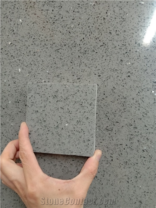Caesarstone Sparkle Grey Quartz Slab Cheap Stone