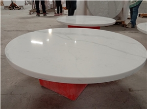Calacatta White Quartz Round Table Tops for Hotel