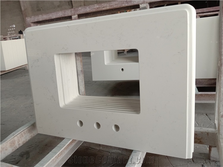 Carrara White Quartz for Vanity Top Table Top