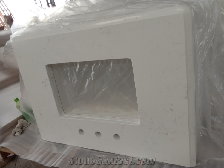 Carrara White Quartz for Vanity Top Table Top