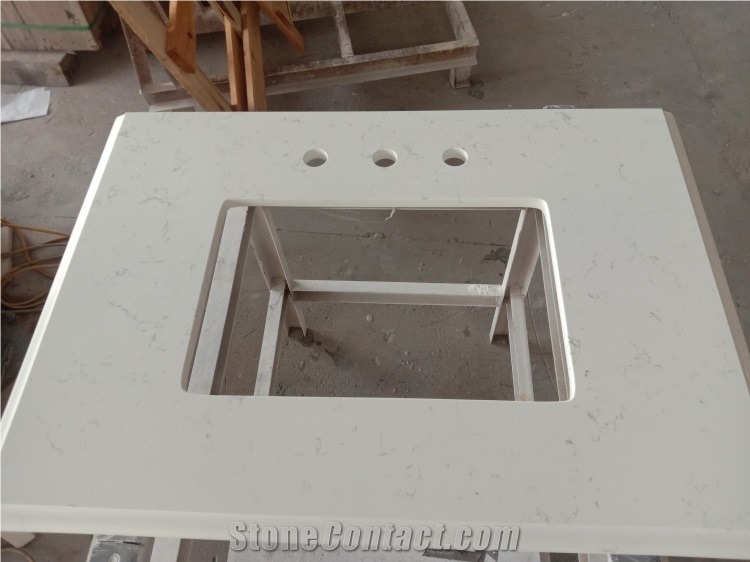Carrara White Quartz for Vanity Top Table Top