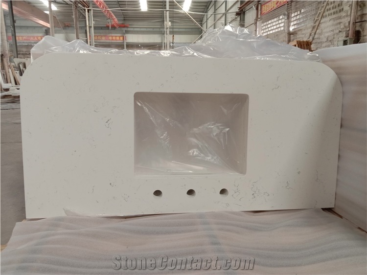 Carrara White Quartz Vanity Countertops