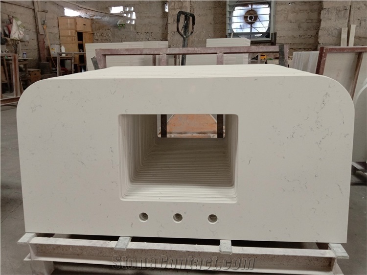 Carrara White Quartz Vanity Countertops