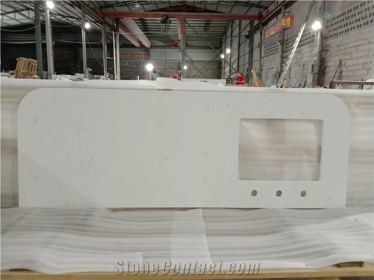 Carrara White Quartz Vanity Countertops