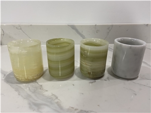 Chinese Polished Candle Holders with Lid
