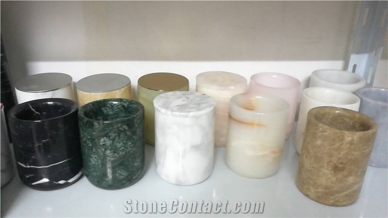 Chinese Polished Candle Holders with Lid