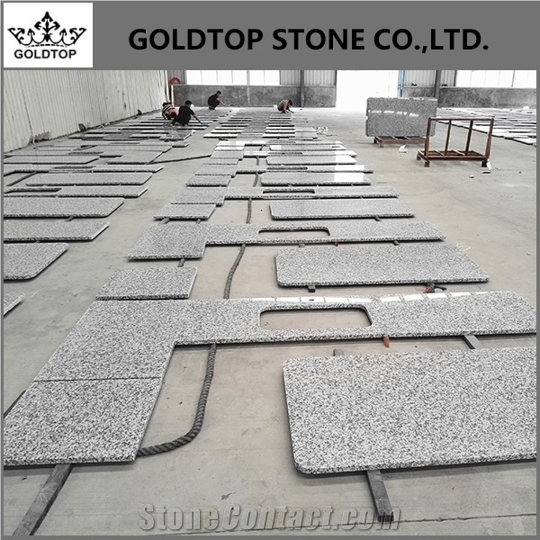 G439 White Granite Prefab Bathroom Vanity Top