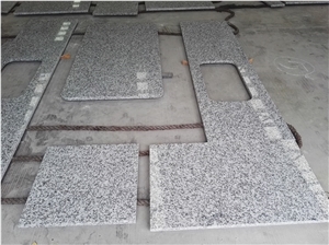 G439 White Granite Prefab Bathroom Vanity Top