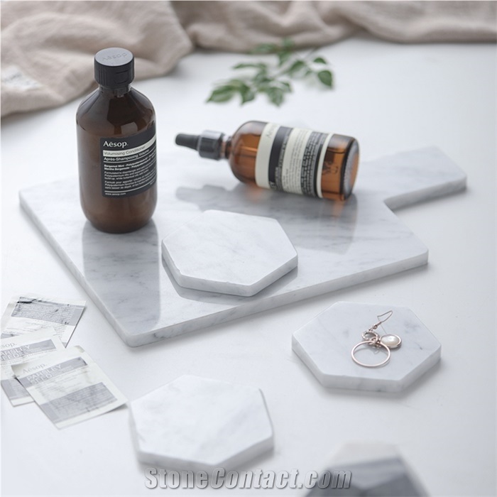 Green Marble Tray Bathroom Set Natural Stone