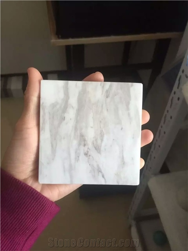 Italy White and Black Marble Round Coasters