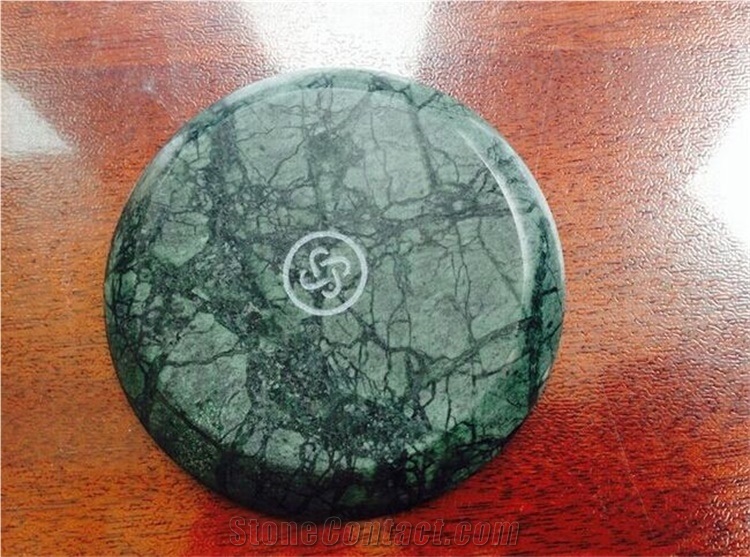 Italy White and Black Marble Round Coasters