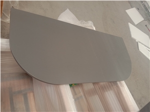 Pure Grey Quartz Prefab Countertop Kitchen Top