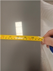 Pure Grey Quartz Prefab Countertop Kitchen Top