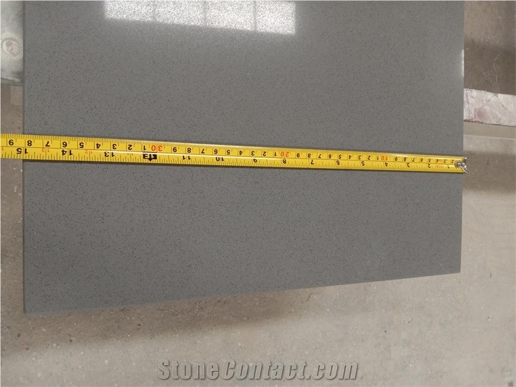 Pure Grey Quartz Slabs for Countertops Vanity Tops