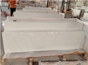 Sparkle White Polished Prefab Countertops