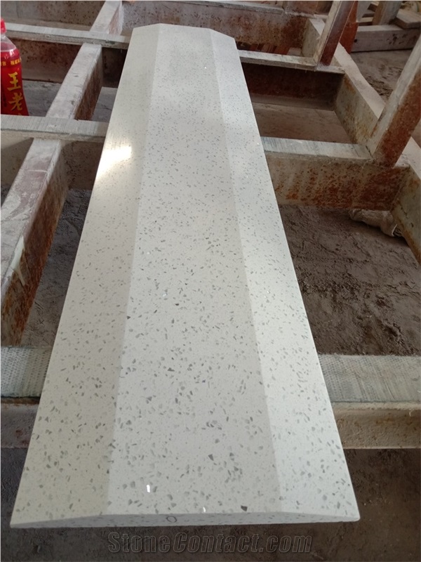 Sparkle White Polished Prefab Countertops