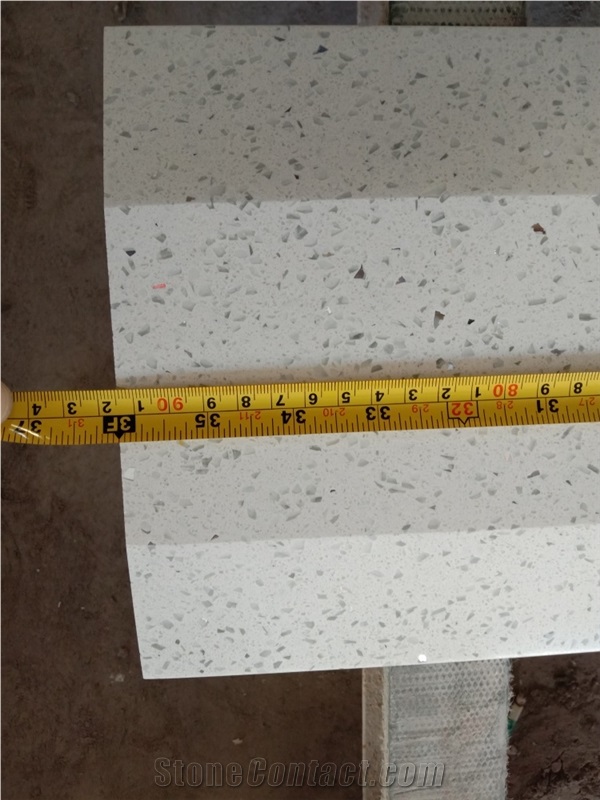 Sparkle White Polished Prefab Countertops