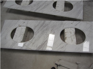 Volakas White Marble Prefab Vanity Tops with Sink