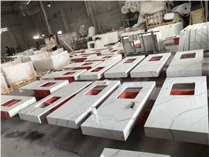White Calacatta Quartz Countertops