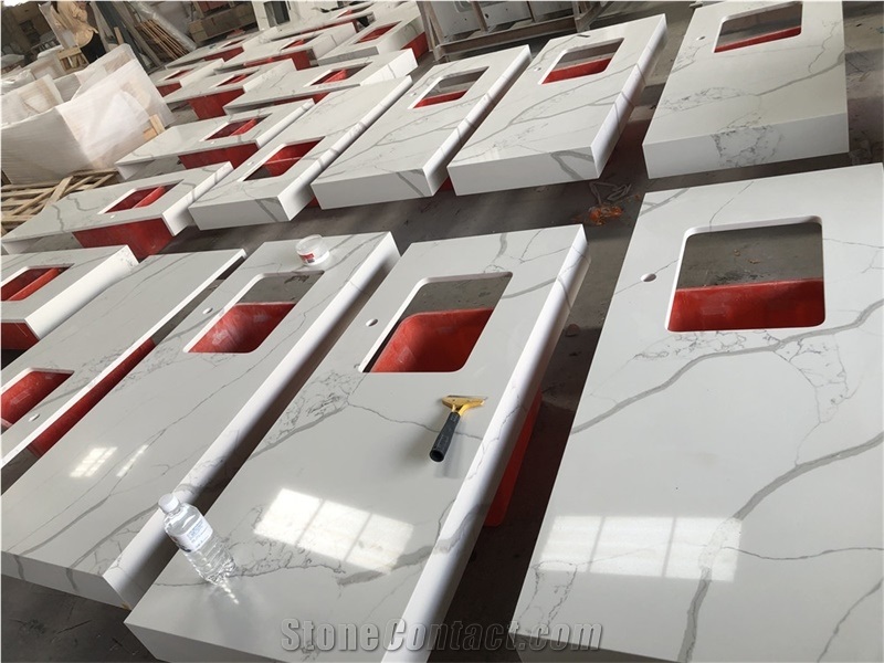 White Calacatta Quartz Countertops