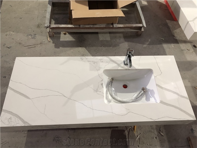 White Calacatta Quartz Countertops