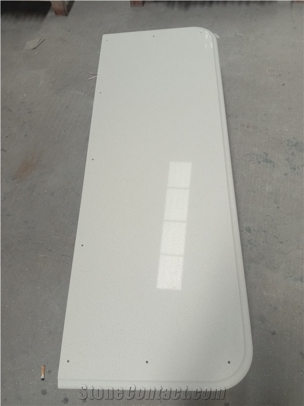White Quartz Prefab Countertops for Kitchen Top