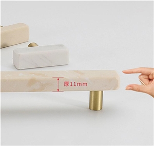 Beige Marble Handle Cabinet Knobs for Kitchen